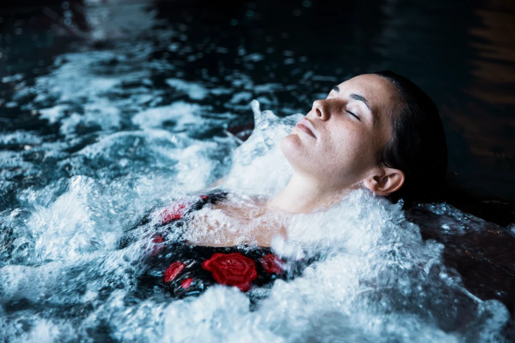 A girl is geeting a Hydrotherapy